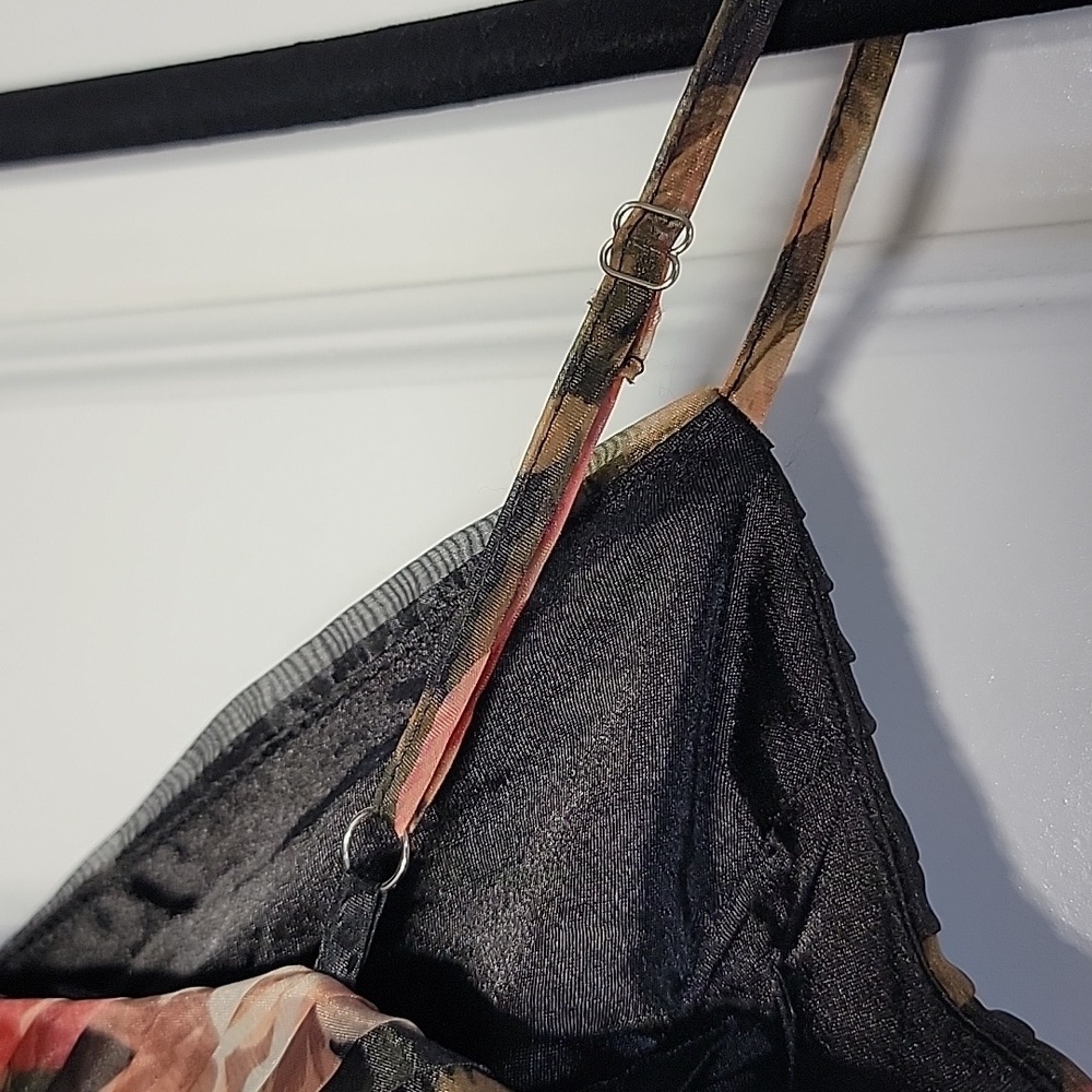 LULUS ORGANZA COCKTAIL DRESS BLACK FLORAL SIZE SMALL - Picture 14 of 15